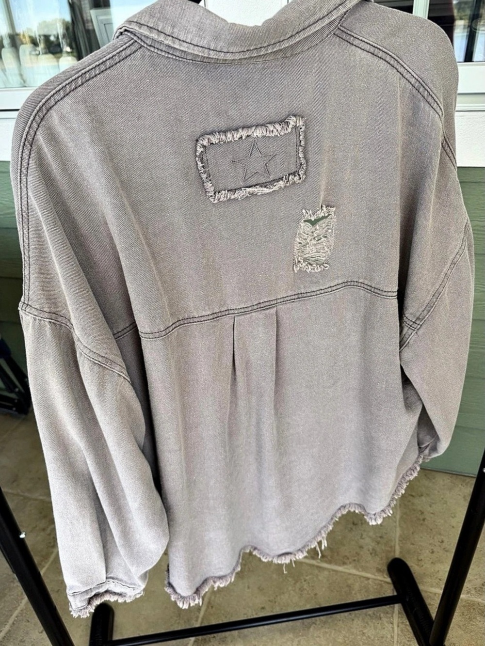 POL Distressed Gray Jean Jacket - Picture 2 of 3